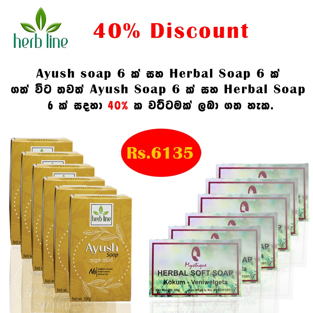 Ayush soap 6 with Herbal Soap 6 40% discount